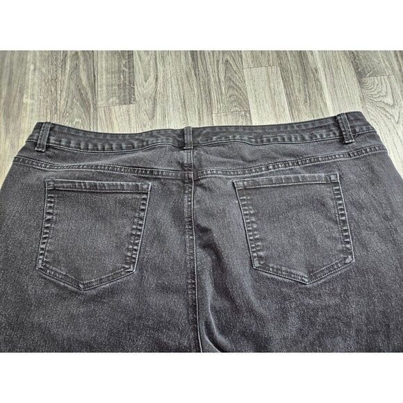 Charter Club Plus Size 24W Lexington Straight Black Grey Denim Jeans - Picture 3 of 11